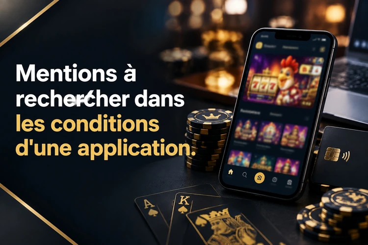 Mentions à rechercher dans les conditions d'une application