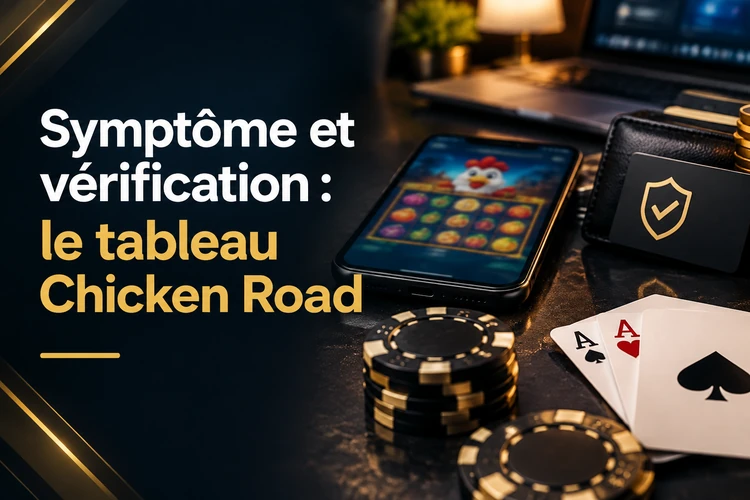 Symptôme et vérification : le tableau Chicken Road